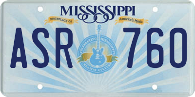 MS license plate ASR760