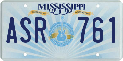 MS license plate ASR761