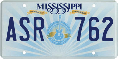 MS license plate ASR762