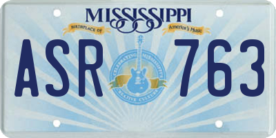 MS license plate ASR763