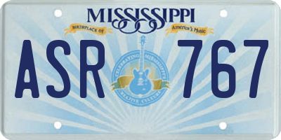 MS license plate ASR767