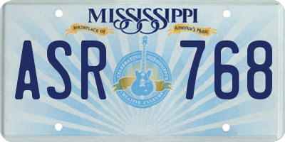MS license plate ASR768
