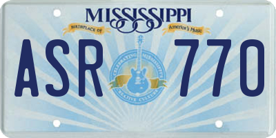MS license plate ASR770