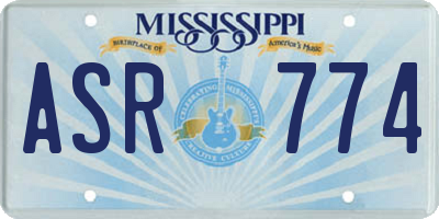 MS license plate ASR774