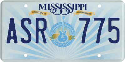 MS license plate ASR775