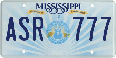 MS license plate ASR777
