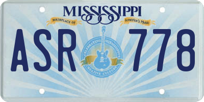 MS license plate ASR778