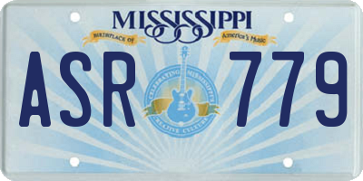 MS license plate ASR779
