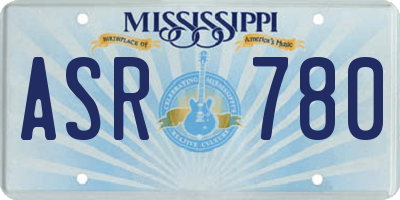 MS license plate ASR780