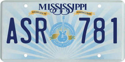 MS license plate ASR781