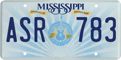 MS license plate ASR783