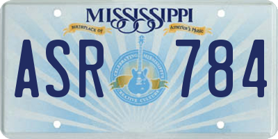 MS license plate ASR784