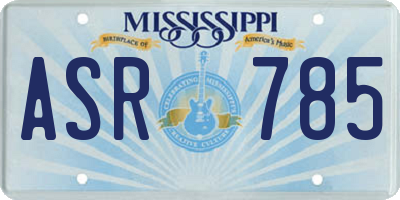 MS license plate ASR785