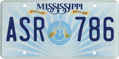 MS license plate ASR786