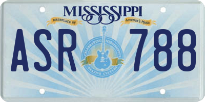 MS license plate ASR788