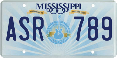 MS license plate ASR789
