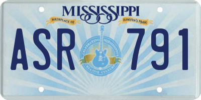 MS license plate ASR791