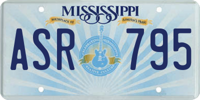 MS license plate ASR795