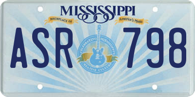 MS license plate ASR798