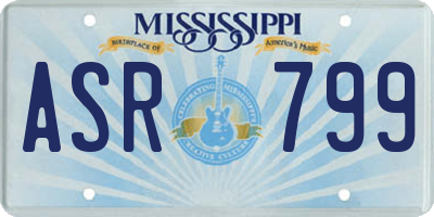 MS license plate ASR799