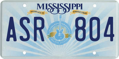 MS license plate ASR804