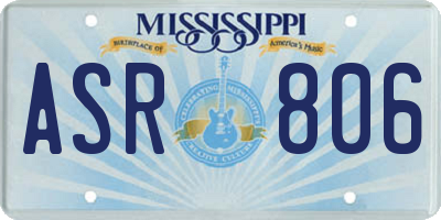 MS license plate ASR806
