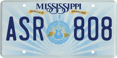 MS license plate ASR808