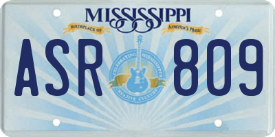 MS license plate ASR809