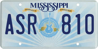 MS license plate ASR810