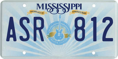 MS license plate ASR812