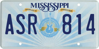 MS license plate ASR814