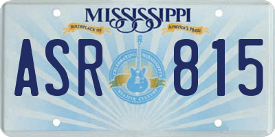 MS license plate ASR815