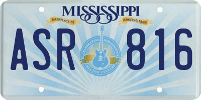MS license plate ASR816