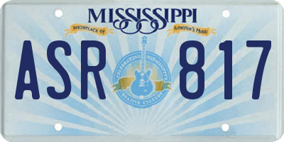MS license plate ASR817