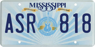 MS license plate ASR818