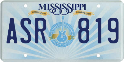 MS license plate ASR819