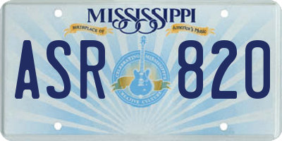 MS license plate ASR820