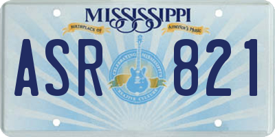 MS license plate ASR821