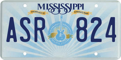 MS license plate ASR824