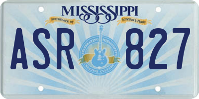 MS license plate ASR827