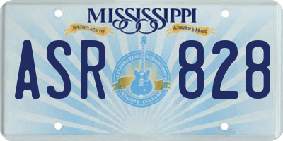 MS license plate ASR828