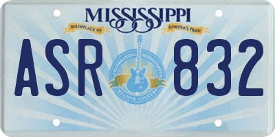 MS license plate ASR832