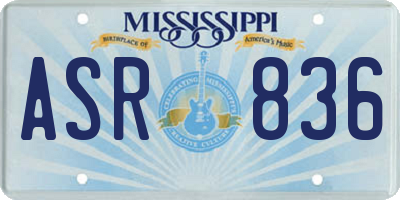 MS license plate ASR836