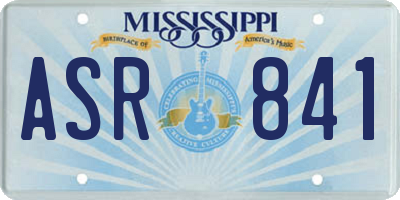 MS license plate ASR841