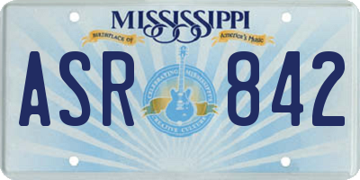MS license plate ASR842