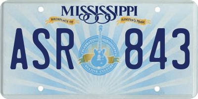 MS license plate ASR843