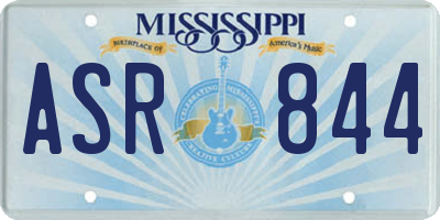 MS license plate ASR844