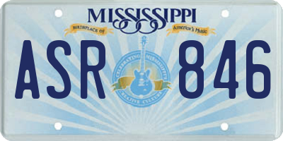 MS license plate ASR846