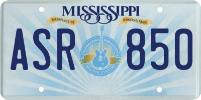 MS license plate ASR850