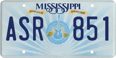 MS license plate ASR851
